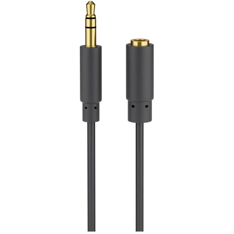 foto del prodotto cavo prolunga audio cuffie aux slim jack stereo 3.5 mm 3 poli 50 cm nero