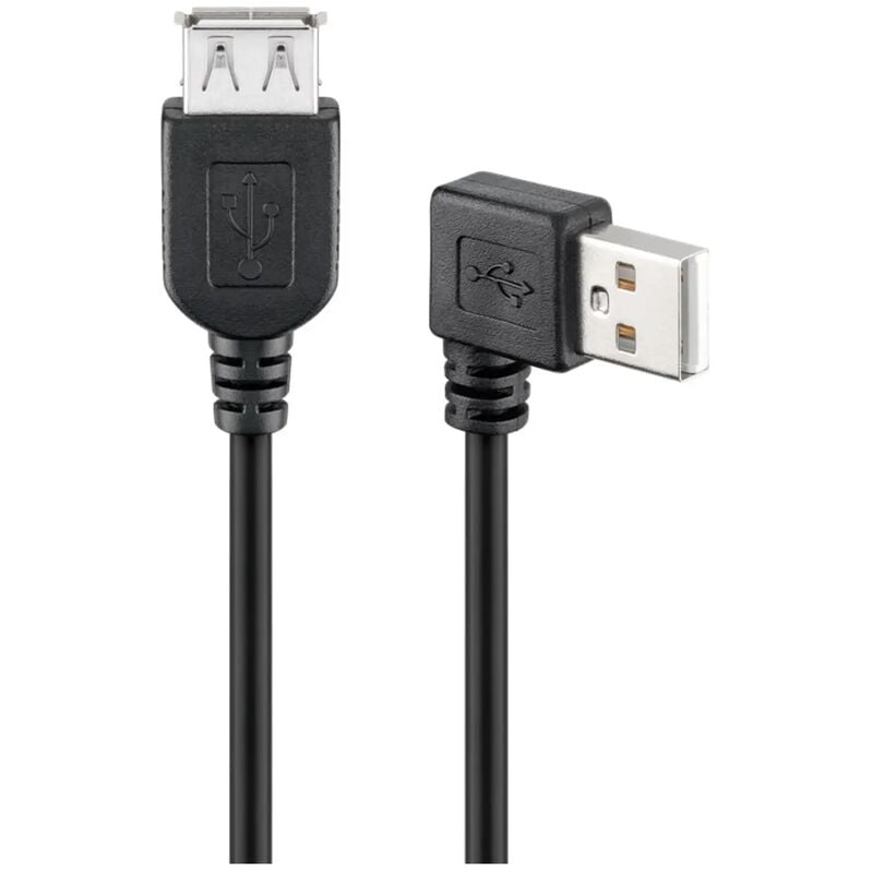 foto del prodotto cavo prolunga usb 2.0 spina-presa angolato piatto 90 30 cm