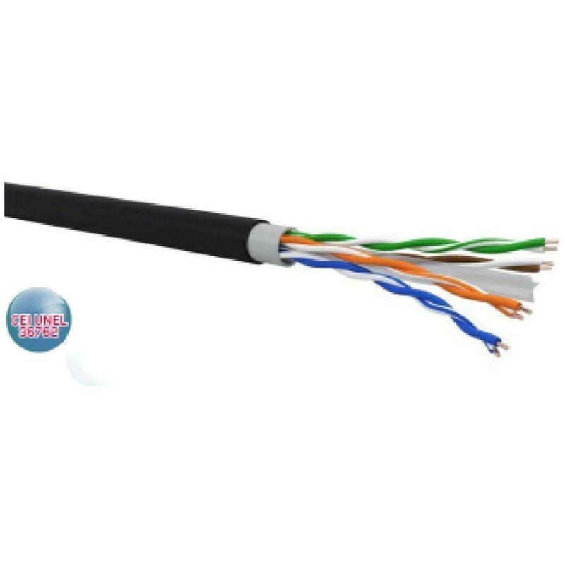foto del prodotto cavo r6ut4ype23 c6 u utp outd pvc p 1 mt da esterno 0502200nebb0500 qubix