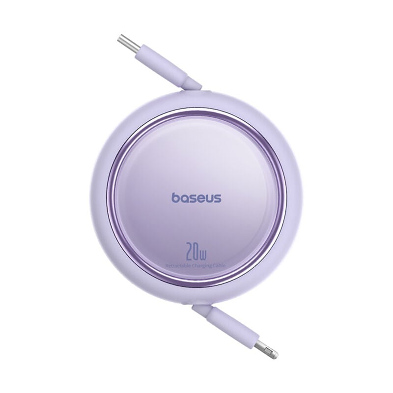 foto del prodotto cavo retrattile usb c lightning baseus free2pull 20w 1m viola