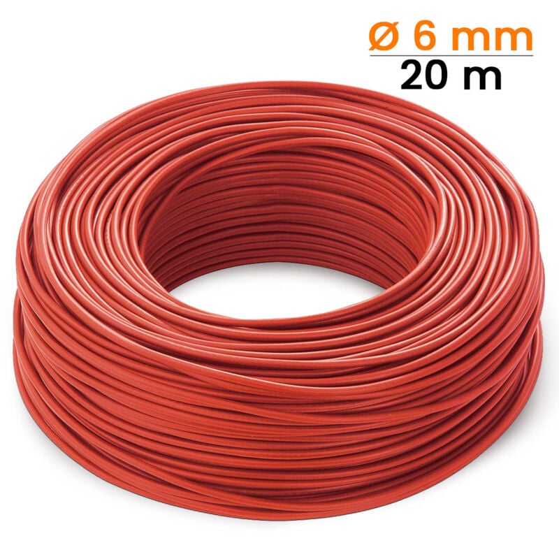 foto del prodotto cavo rosso per fotovoltaico, sezione 6 mm, lunghezza 20 metri lineari