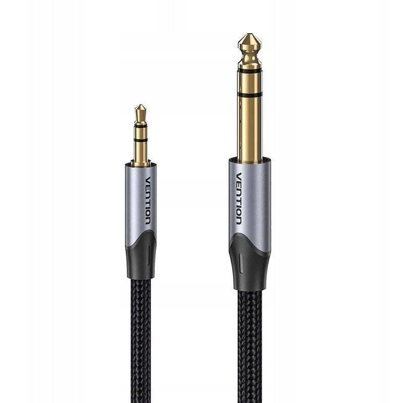 foto del prodotto cavo stereo venzione bauhf jack 3,5 maschio jack 6,3 maschio 1m grigio