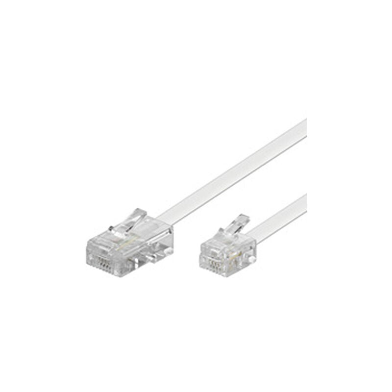 foto del prodotto cavo telefonico modulare, conduttore di alluminio placcato di rame cca , spina rj45 8p4c spina rj11 rj14 6p4c . lunghezza del cavo 3 m