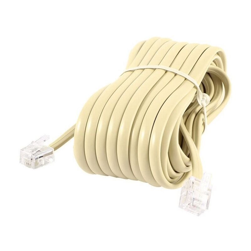 foto del prodotto cavo telefonico rj11 connettori 6p4c 5m giallo aigostar