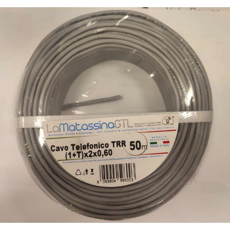 foto del prodotto cavo telefonico trr go-at topline 1 t x2x0,60 50metri - mtph1 tx2x0,6050