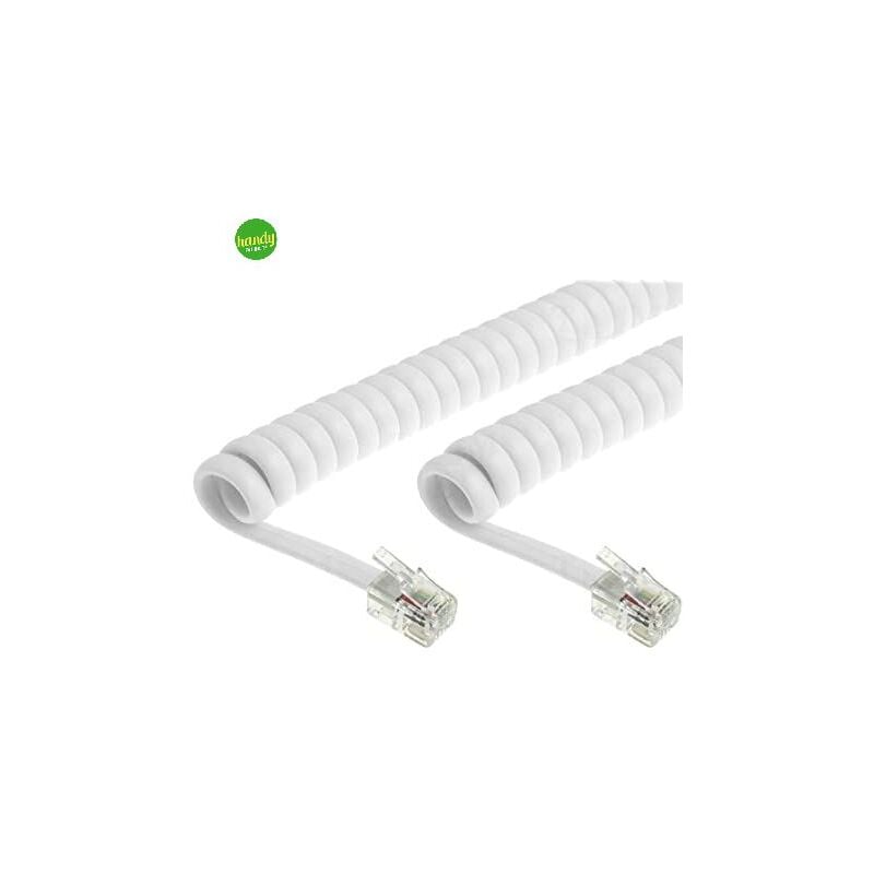 foto del prodotto cavo telefono spirale metronic 4p 4c bianco