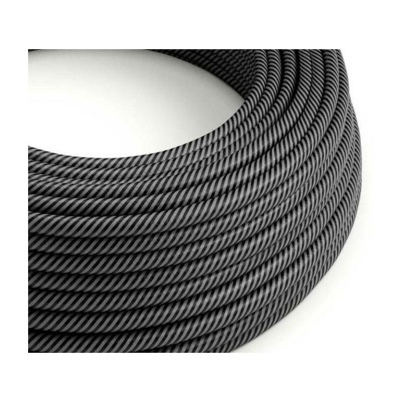 foto del prodotto cavo tessile al metro creative cables vertigo grafite e nero lucido erm38 2x0,75mm xz2erm38