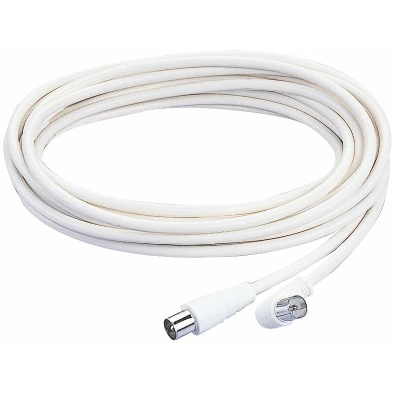 foto del prodotto cavo tv 5 metri con 1 spina assiale e 1 spina a 90 