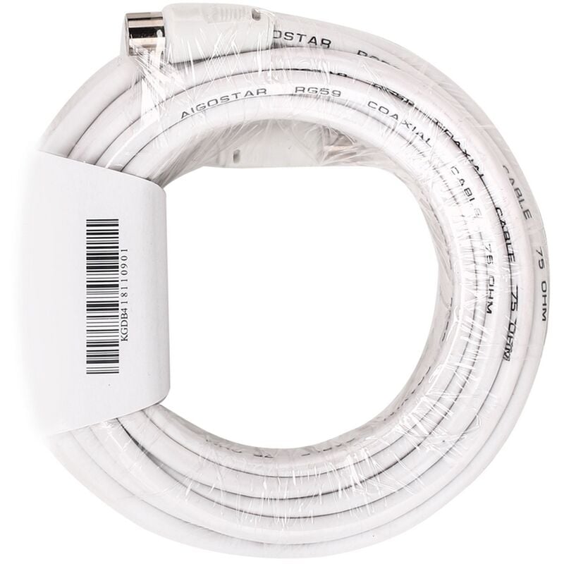 foto del prodotto cavo tv per antenna maschio femmina 10m bianco aigostar