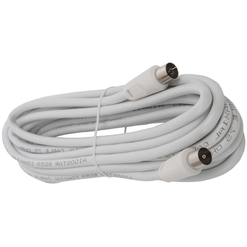foto del prodotto cavo tv per antenna maschio femmina 5m bianco aigostar