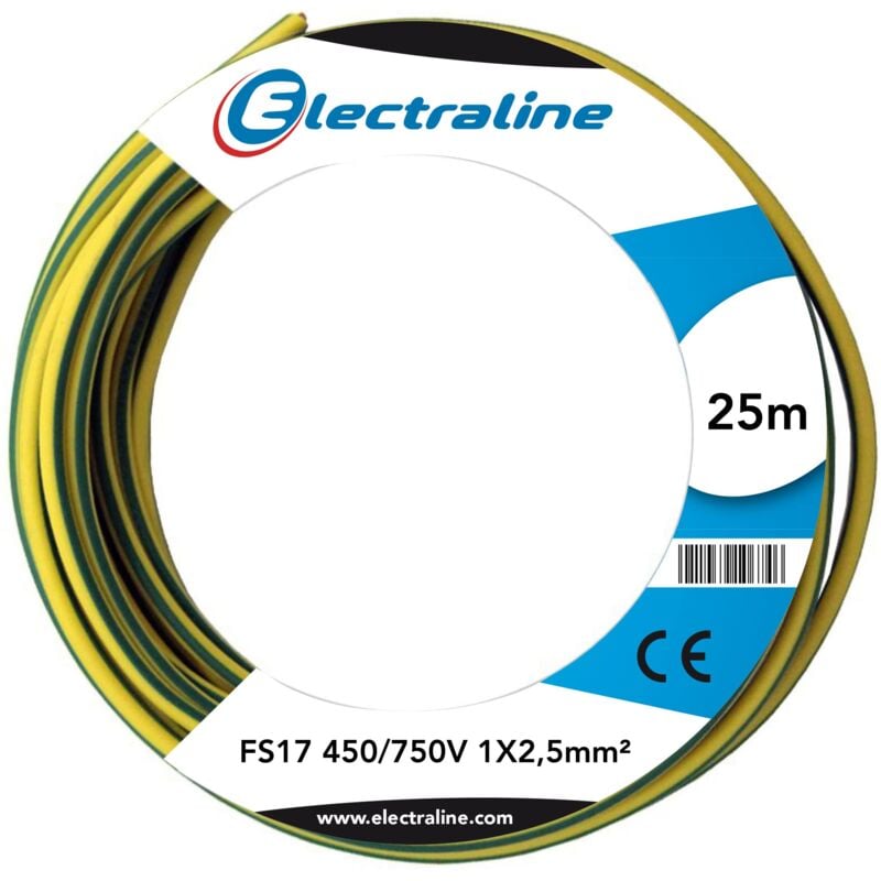 foto del prodotto cavo unipolare electraline fs17 1x2,5mm 25 metri giallo verde 13172