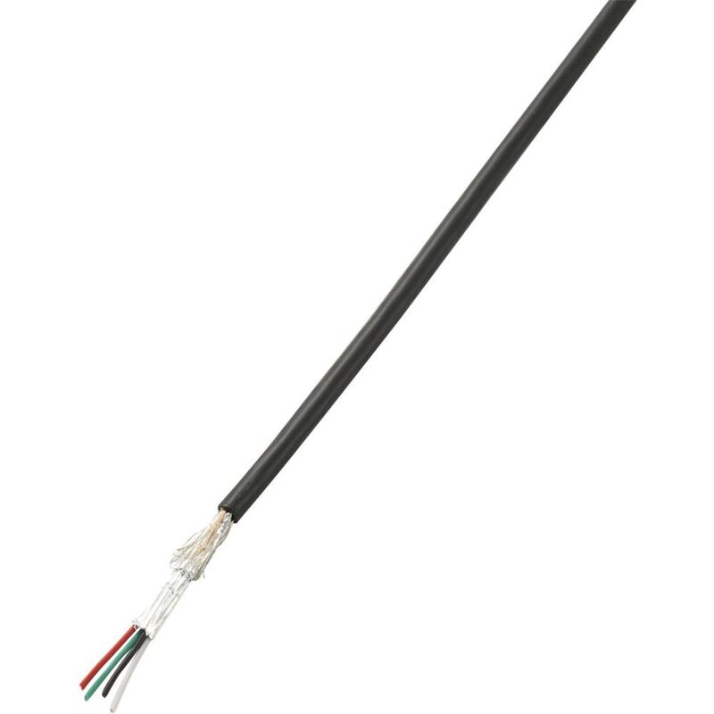 foto del prodotto cavo usb 4 x 0.08 mm nero tru components 1567123 10 m