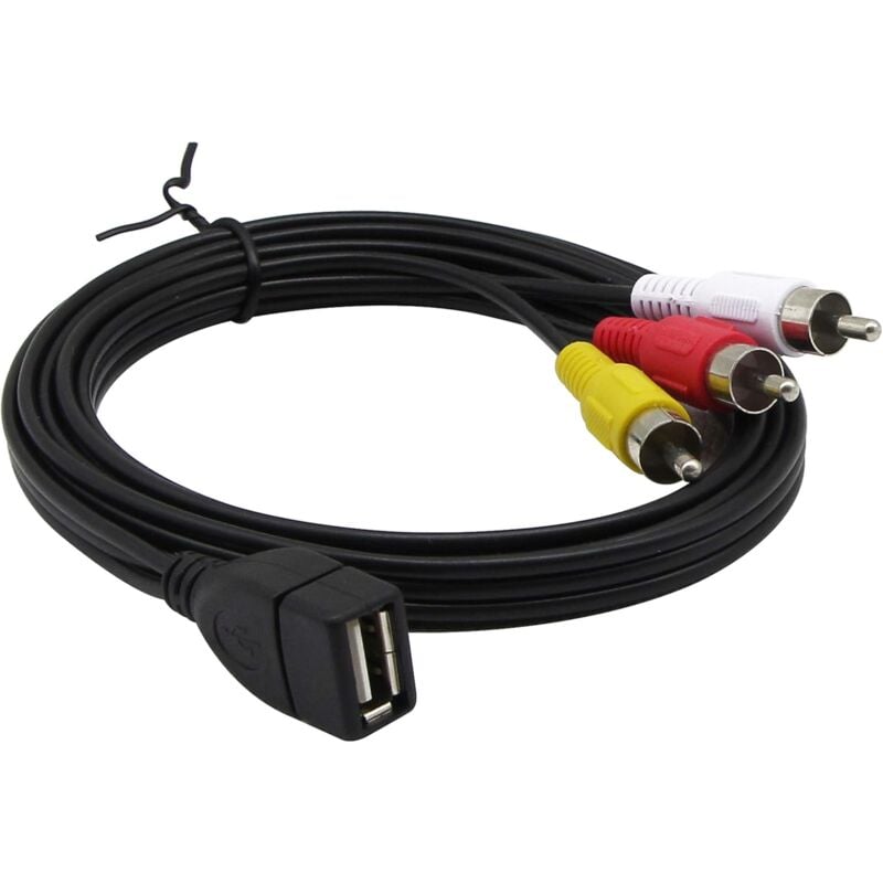 foto del prodotto cavo usb a 3rca, usb 2.0 tipo a femmina a 3 connettori rca maschio, cavo adattatore audio video av composito per tv mac pc, 1,8 m bebusingoto