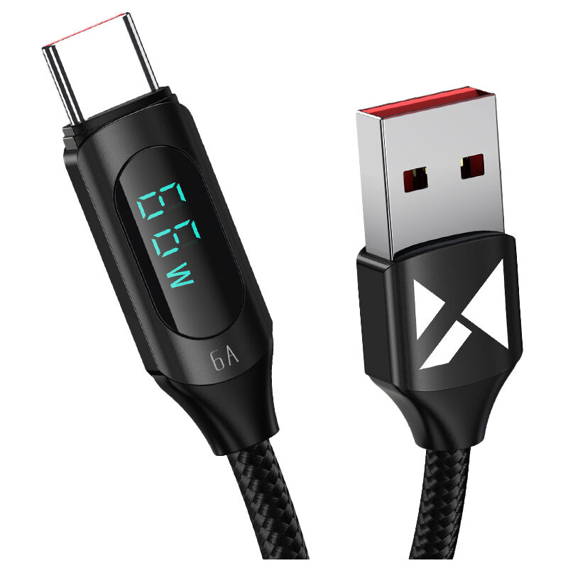 foto del prodotto cavo usb a usb c con display led 66w 6a 1m nero