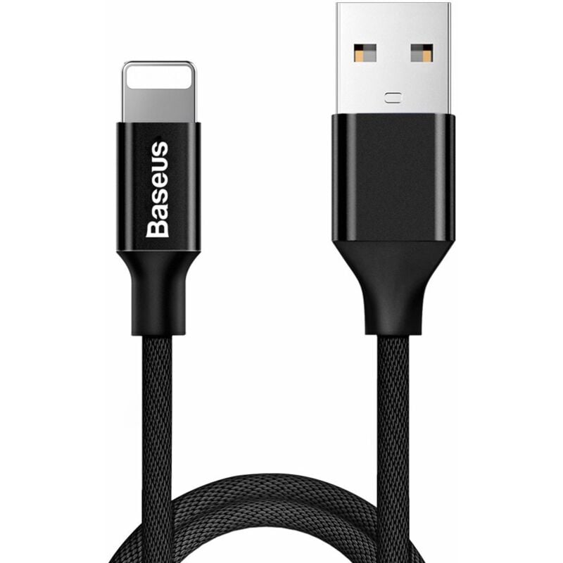 foto del prodotto cavo usb intrecciato in tessuto resistente per iphone lightning 1,2 m nero