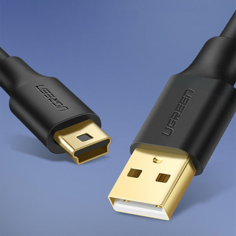 foto del prodotto cavo usb mini usb, 5 pin, placcato oro, 0,5 m, nero