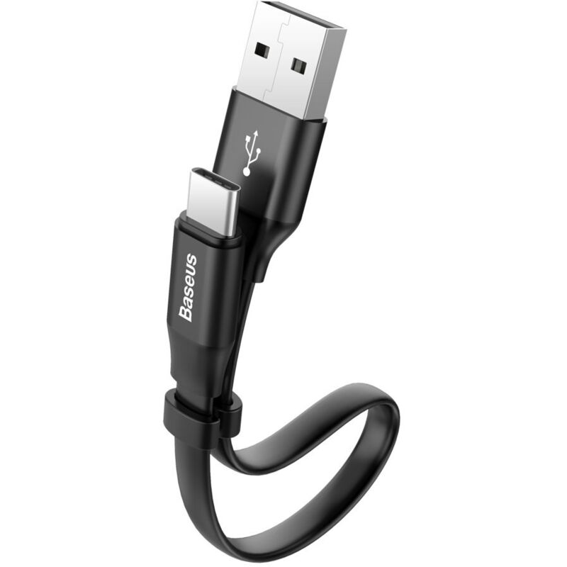 foto del prodotto cavo usb piatto usb-c con supporto 2a 23cm nero