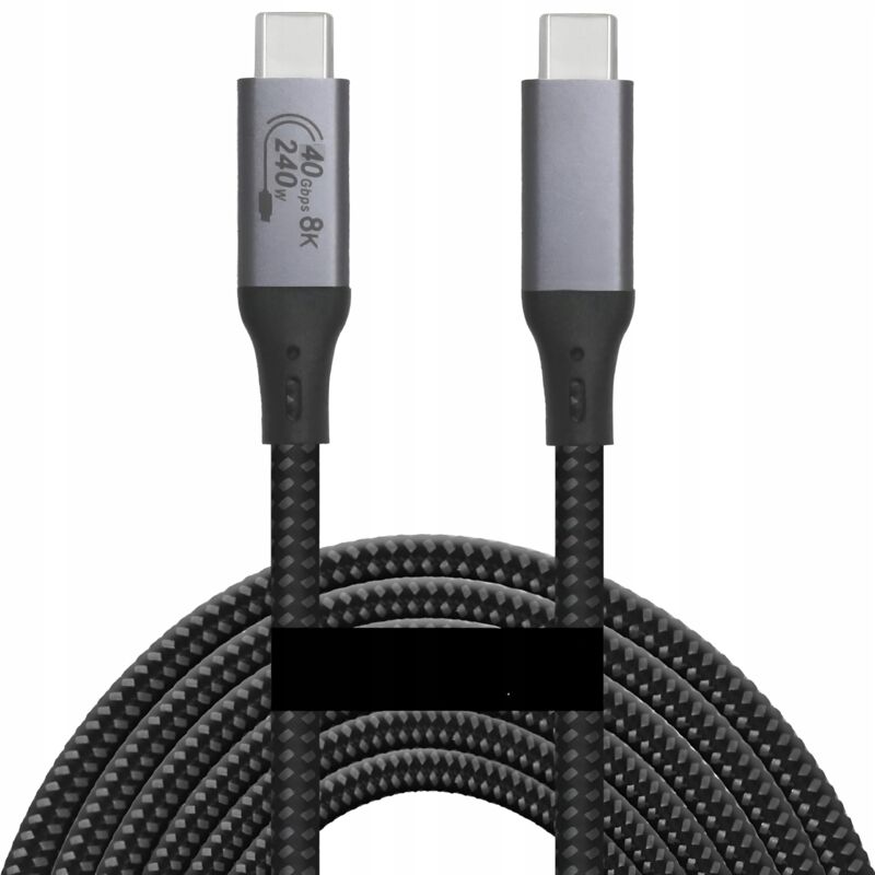 foto del prodotto cavo usb4 thunderbolt 4 240w 40gbps 8k 120hz cavo usb c treccia in nylon 1m