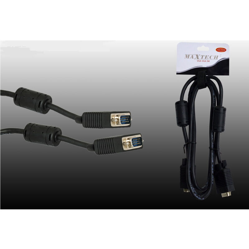 foto del prodotto cavo vga-vga per monitor tv pc computer da 3 metri prolunga cable vga-r3m - - maxtech