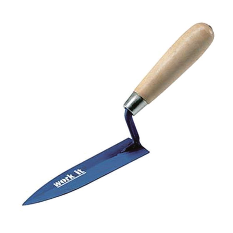 foto del prodotto cazzuolino work it a foglia d olivo manico in legno mm.120