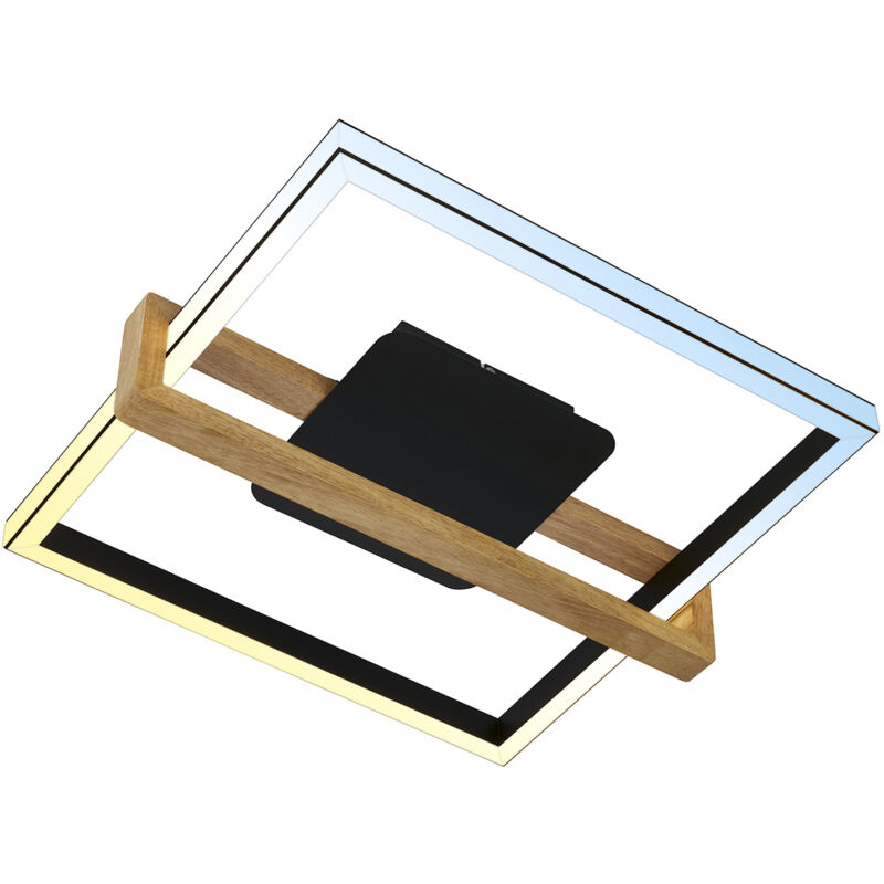 foto del prodotto cct lampada da soffitto a led, nera, con legno, led 40w