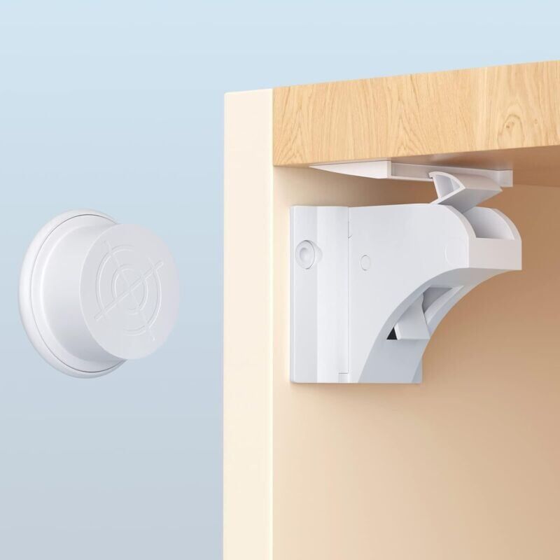 foto del prodotto ccykxa confezione da 12 serrature di sicurezza magnetiche per bambini 3 chiavi serrature di sicurezza per cassetti di armadietti senza foratura o