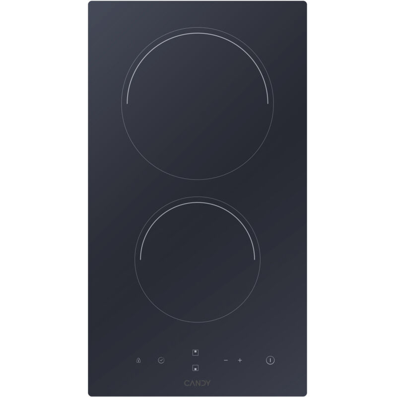 foto del prodotto cdh30 piano cottura ceramica 2 fornelli da incasso 28.8 cm nero touch timeless candy