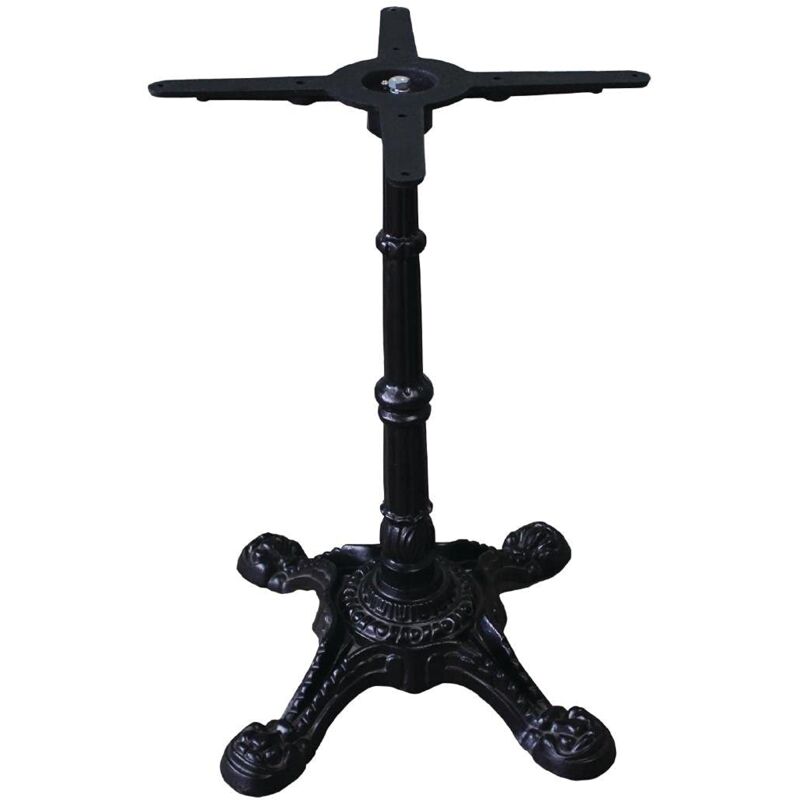 foto del prodotto ce155 ghisa ornato gamba tavolo base, nero bolero