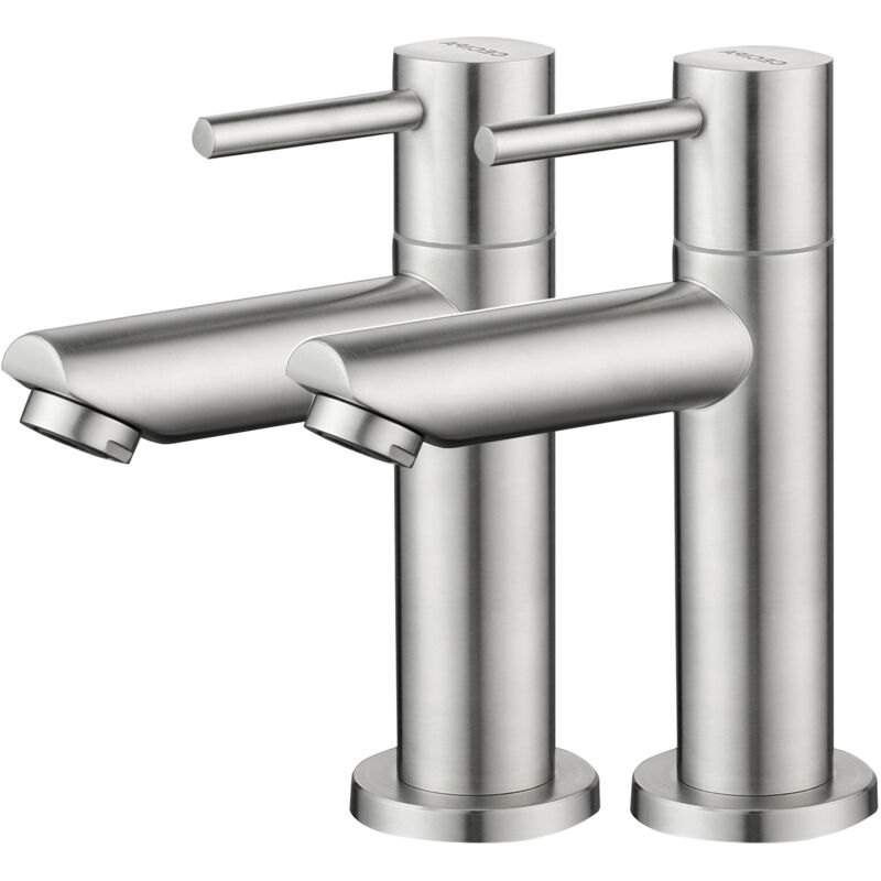 foto del prodotto cecipa 2pcs miscelatore lavabo cromato, miscelatore acqua fredda, miscelatore lavabo acqua fredda, con aeratore sostituibile, adatto per bagno,