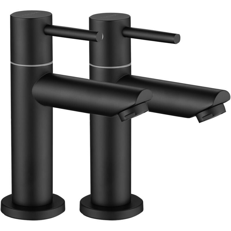 foto del prodotto cecipa 2pcs miscelatore lavabo, miscelatore acqua fredda, miscelatore lavabo nero, con aeratore sostituibile, altezza bocca 93,4 mm