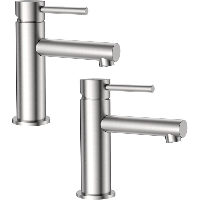 immagine 0 del prodotto cecipa 2x rubinetto lavabo spazzolato miscelatori monocomando per lavabi acqua calda e fredda
