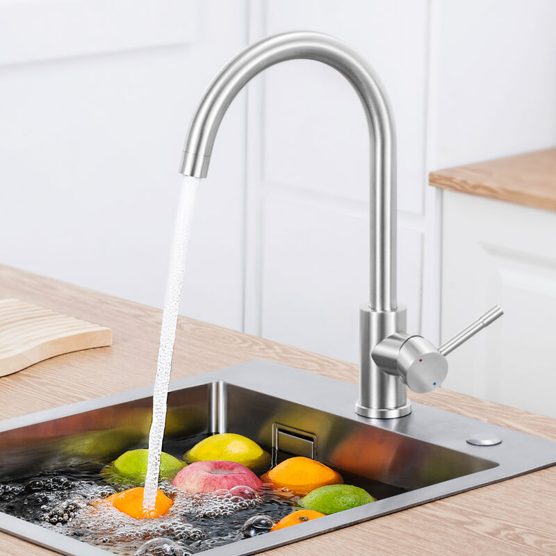 immagine 0 del prodotto cecipa max miscelatore da cucina con spazzolato rubinetto per lavello girevole a 360 miscelatore per lavello acqua calda e fredda con gorgogliatore