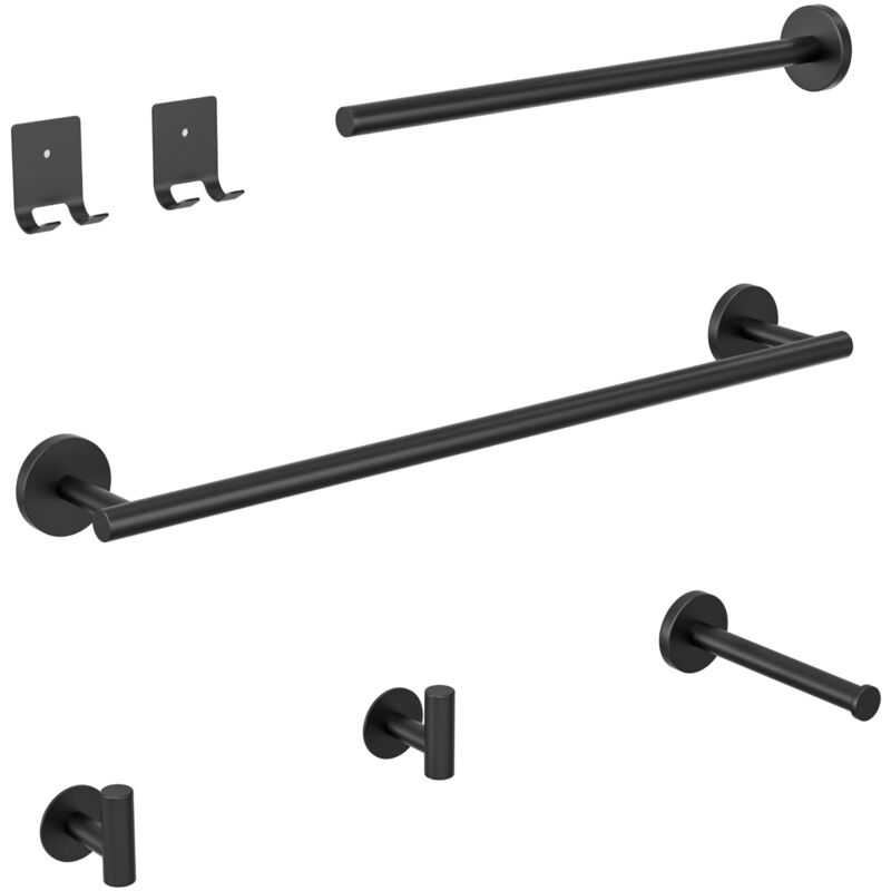 foto del prodotto cecipa max portasciugamani da parete nero porta carta igienica da bagno in acciaio inossidabile set da appendere per bagno 4 pezzi