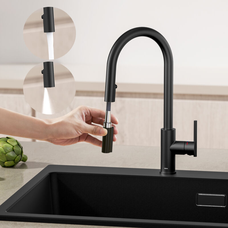 foto del prodotto cecipa miscelatore cucina estensibile rubinetto cucina con doccetta rubinetto lavello estraibile con 2 getti miscelatore lavello due tipi di getti
