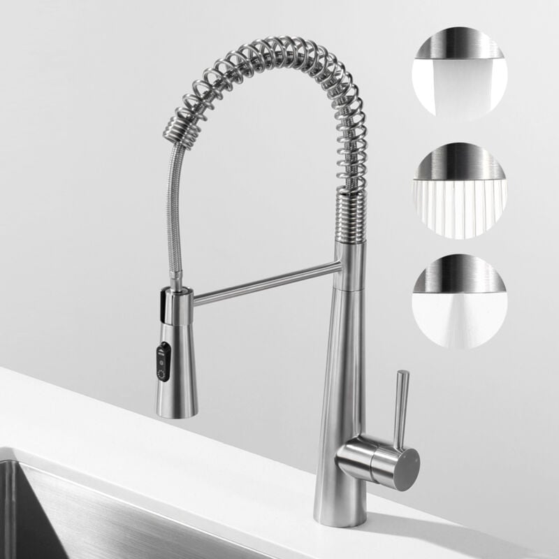 foto del prodotto cecipa miscelatore cucina spring con 3 modalit di uscita acqua rubinetto lavello con doccetta estraibile rubinetto cucina acqua calda e fredda