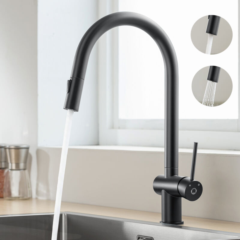 foto del prodotto cecipa miscelatore da cucina con doccetta estraibile rubinetto cucina a forma di u con 2 tipi di getto d acqua rubinetto lavabo girevole a 360 
