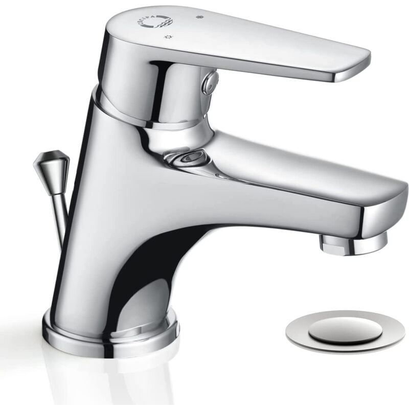 foto del prodotto cecipa miscelatore lavabo con saltarello piccolo rubinetto da bagno per bagno, toilette cromo ottone
