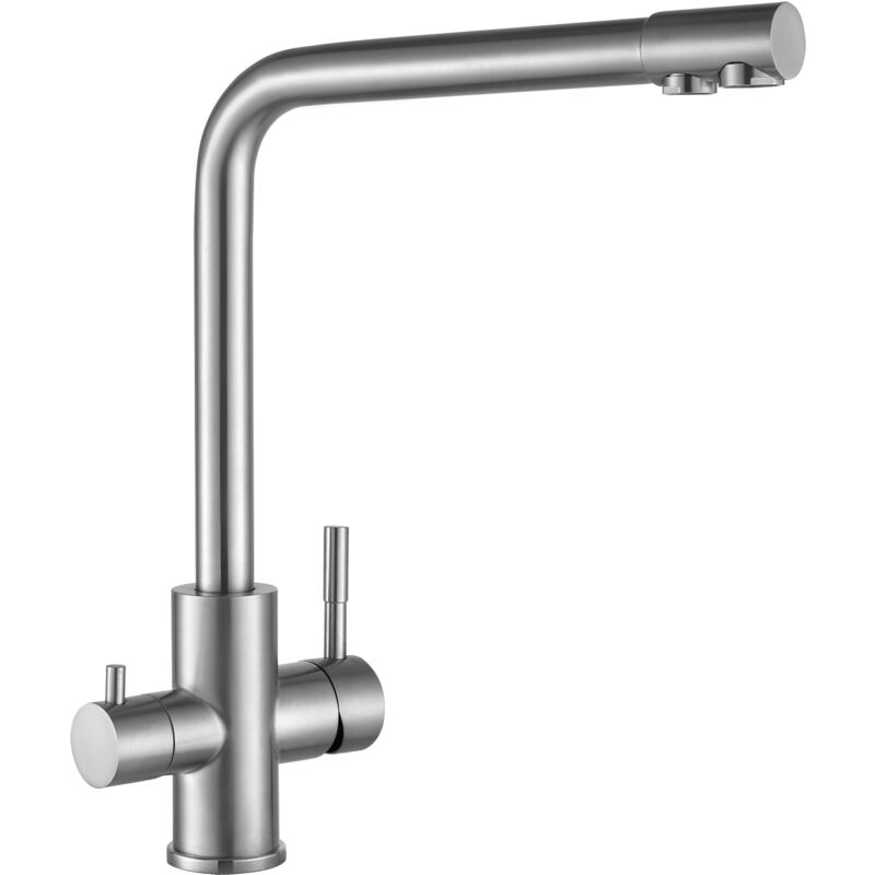 foto del prodotto cecipa rubinetto da cucina depuratore d acqua per acqua calda fredda e filtrata 3 in 1 miscelatore da cucina con 2 leve di comando separate