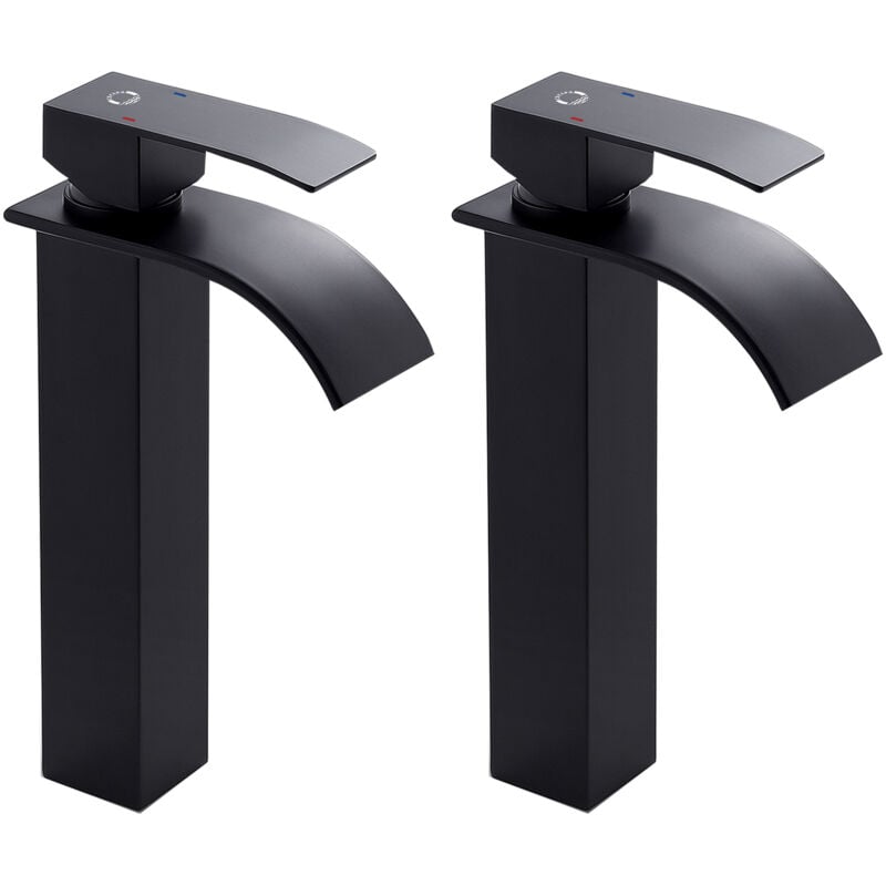 foto del prodotto cecipa rubinetto per lavabo in acciaio inox nero rubinetto miscelatore monocomando