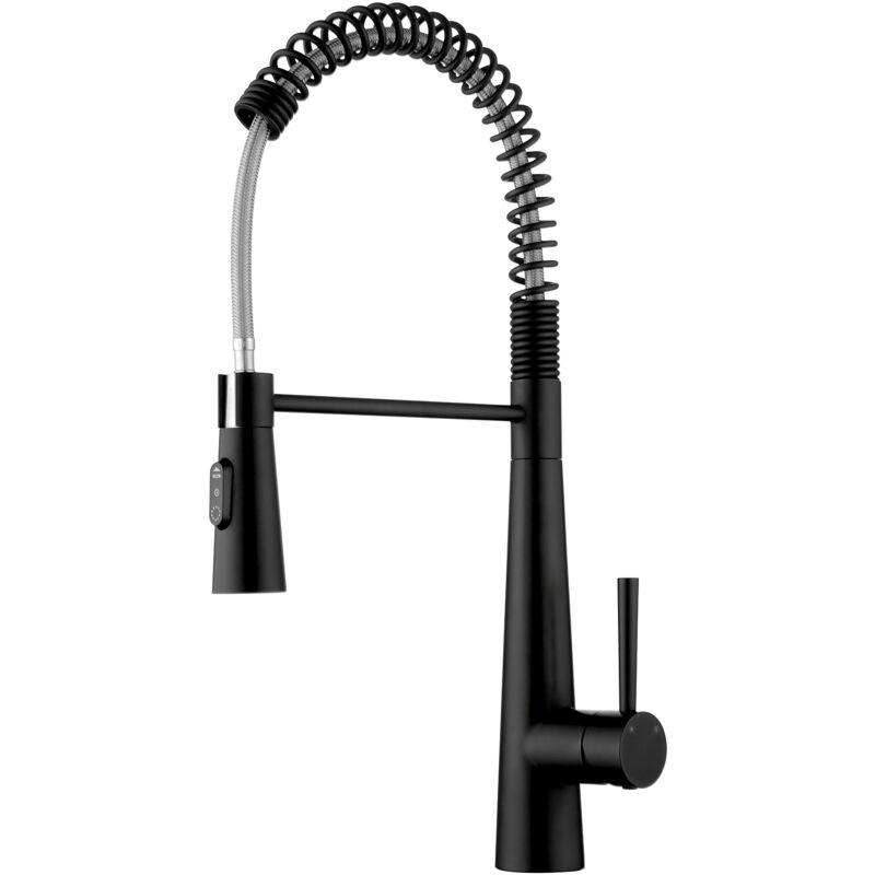 foto del prodotto cecipa spring miscelatore con doccetta estensibile, rubinetto da cucina spring con 3 modalit di uscita dell acqua, nero, rubinetto da cucina per