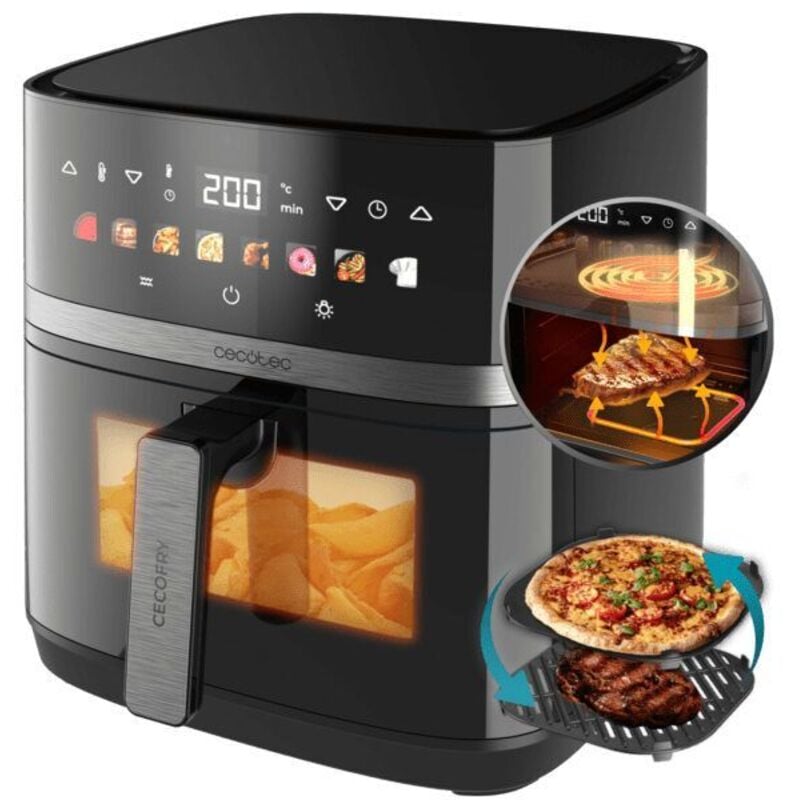 foto del prodotto cecofry grill duoheat 8000 singolo 8 l indipendente 2200 w friggitrice ad aria calda nero cecotec