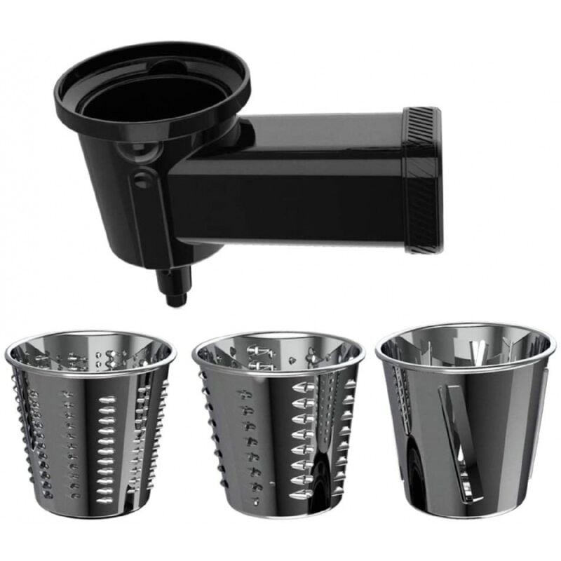 foto del prodotto cecotec accessorio per affettare e sminuzzare le verdure con 3 tamburi intercambiabili di acciaio inox adatto per tagliare, affettare o sminuzzare