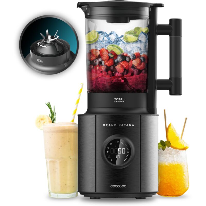 foto del prodotto cecotec blender de vaso grand katana 2700max total destroy screen b. potenza massima 2700w, display digitale, lama de 8 lame con rivestimento in