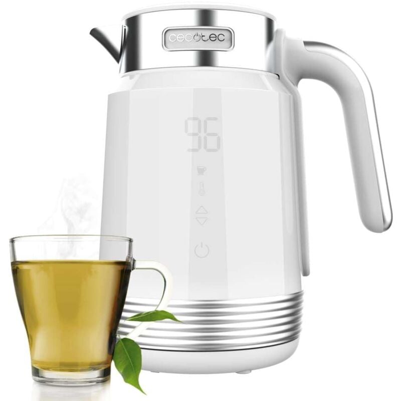 foto del prodotto cecotec bollitore de acqua de 1,7l elettrico thermosense 600 touch white. 2200w, bpa free, acciaio inox e plastica de qualit massima, light led e