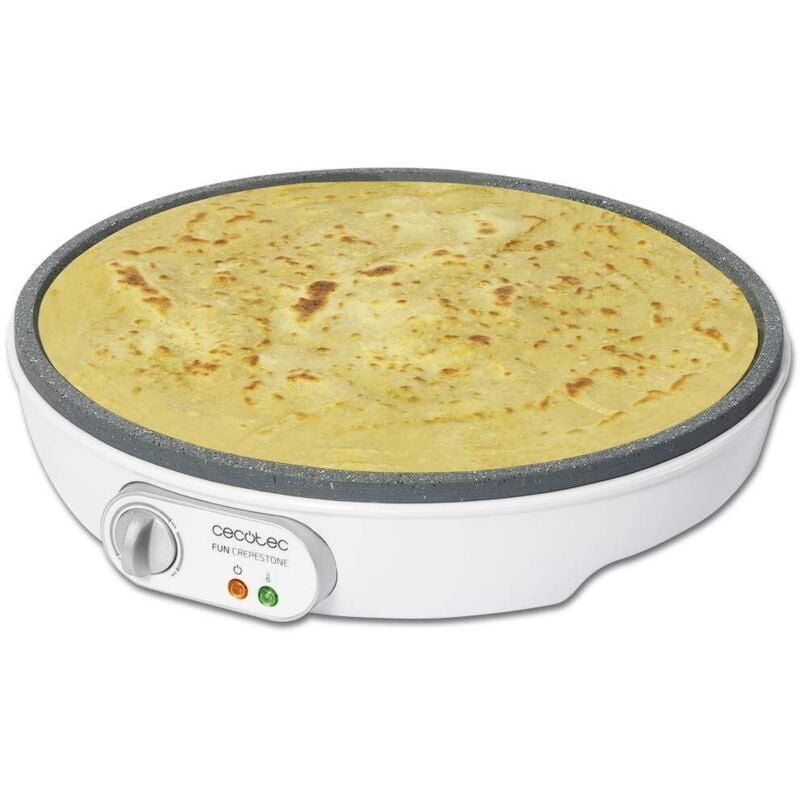 foto del prodotto cecotec crepe fun crepestone. 1000 w, piastra di rivestimento dritto in pietra rocciosa, termostato regolabile, rullo di diffusione e spatola
