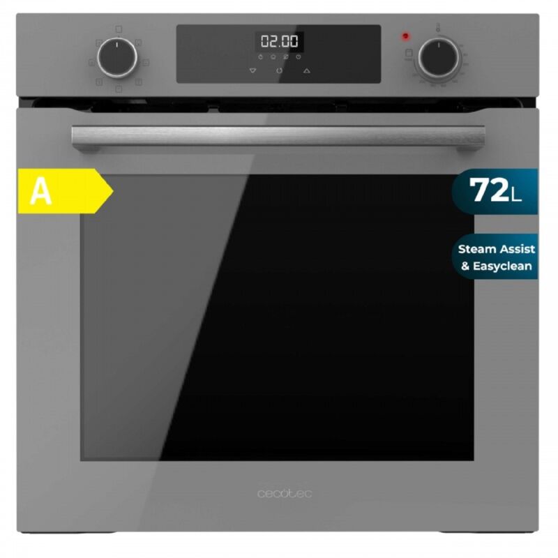 foto del prodotto cecotec - forno a incasso multifunzione glass grey con capacità di 72 l, 7 funzioni, grill, defrost, steam assist, 2800 w.