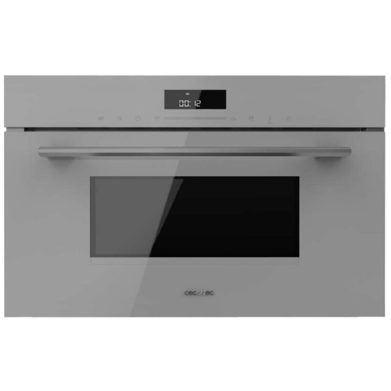 foto del prodotto cecotec forno combinato a incasso glass grey da 34 l di capacit , funzione microonde, modalit grill, defrost, auto menu, speed cooking ed