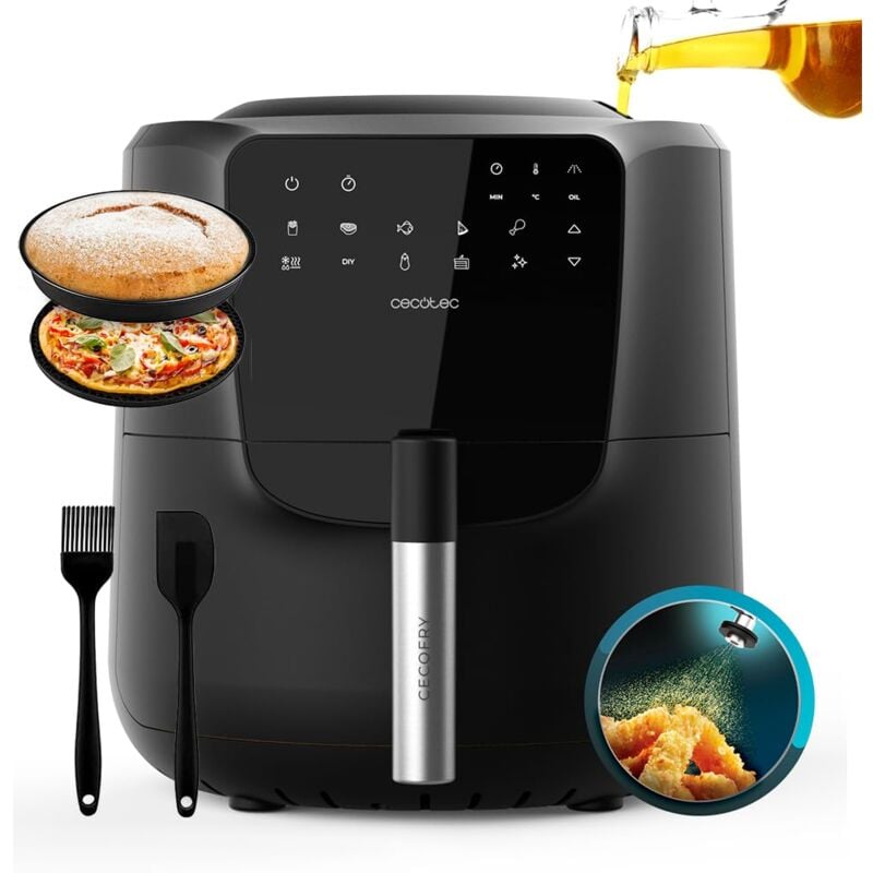 foto del prodotto cecotec friggitrice ad aria cecofry rain pack. air fryer 1550w, capacit 5,5l, spray olio incorporato, 7 livelli, spray automatico e manuale,