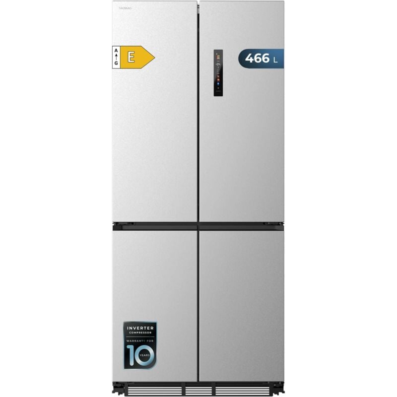 foto del prodotto cecotec frigorifero americano semintegrato 4 porte 466l total no frost bolero coolmarket 4d 466 sbi inox e. compressor inverter basso consumo,
