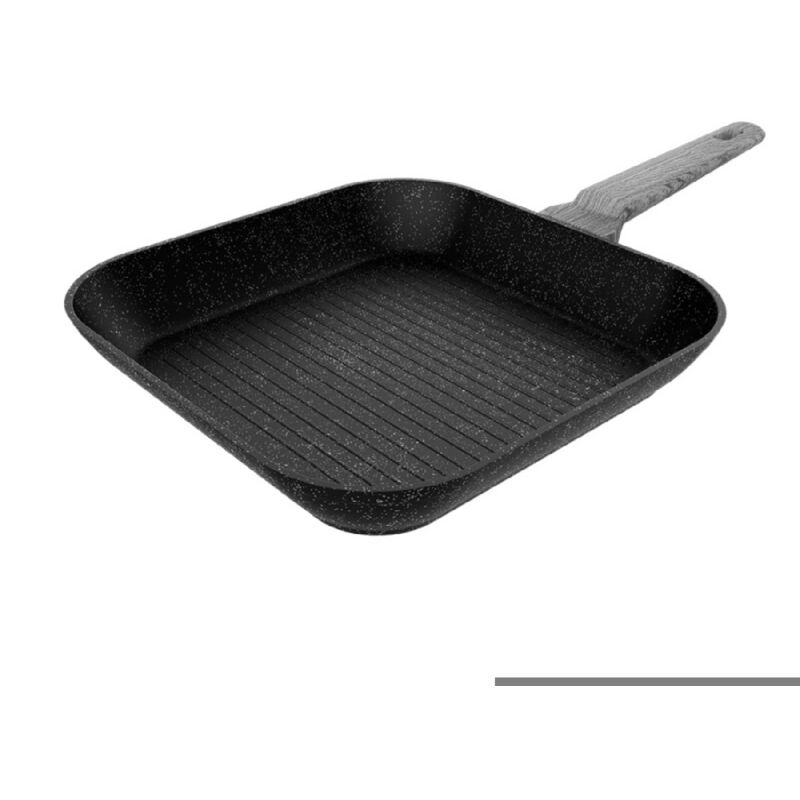 foto del prodotto cecotec grill de 28cm de alluminio forgiato de alta qualit , caratteristiche con 6 strati e rivestimento de massima antiaderenza select teflon 